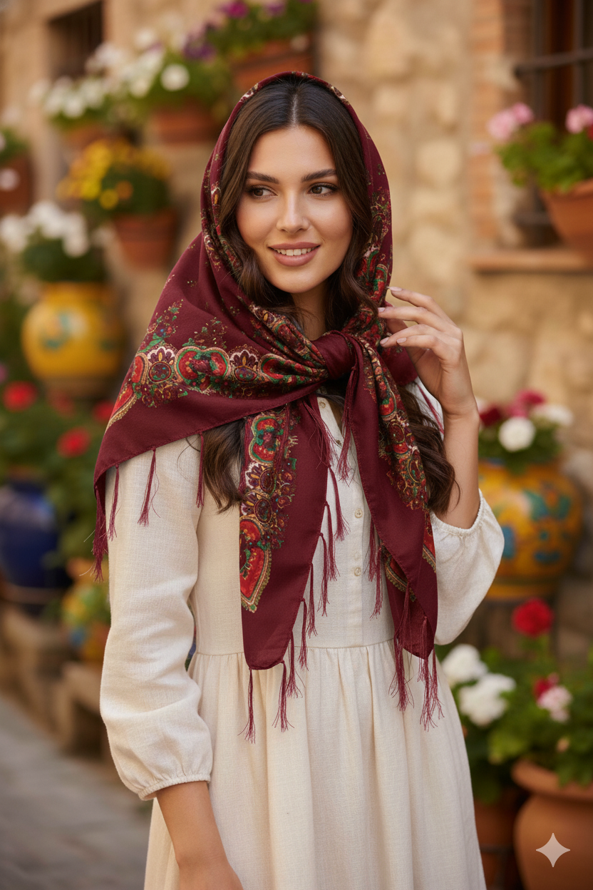 Mardin Hamavi Şal püsküllü yöresel el dokuma şal Aska Online