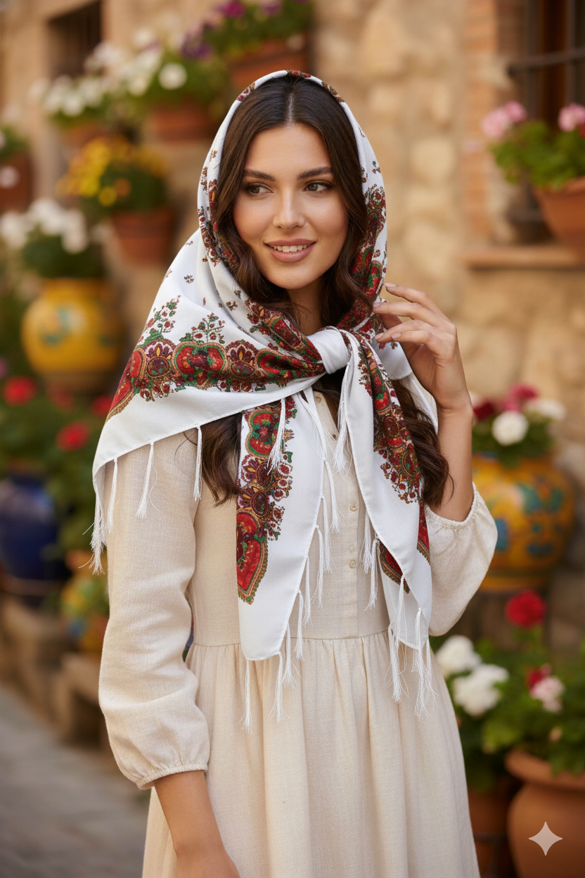 Mardin Hamavi Şal püsküllü yöresel el dokuma şal Aska Online